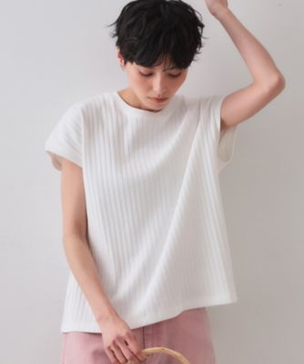 ＜OPAQUE.CLIP (Women)＞ワイドリブフレンチＴシャツ【洗濯機洗い可】（２００２４３４１７８）