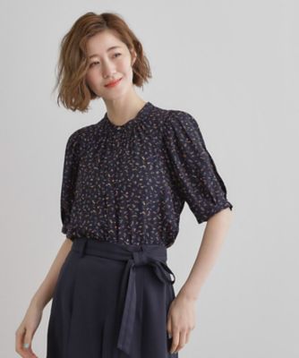 洗える】ヴィンテージサテンウイングスリーブブラウス