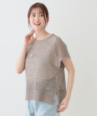 S－LL／2点セット】大人ナチュラルな メッシュ編みニット＋