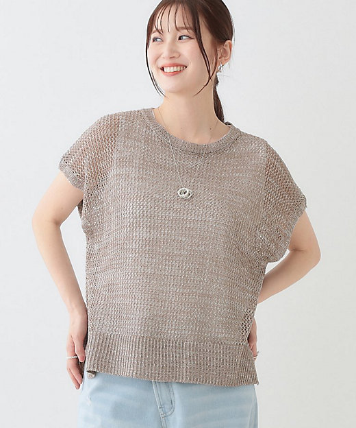 S-LL/2点セット】大人ナチュラルな メッシュ編みニット+ S-LL/2点セット】大人ナチュラルな メッシュ編みニット+