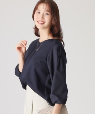 【SALE】COUP DE CHANCE (Women)/クードシャンス【洗える/日本製/袖の異素材使い】ジャージプルオーバー(2002435385) アオ094 トップス【三越伊勢丹/公式】