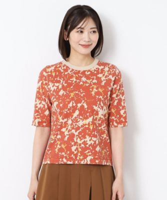 LEONARD 華やか✨花柄 トリム カットソー プルオーバー アンサンブル】華やか幾何柄プリントニットプルオーバー