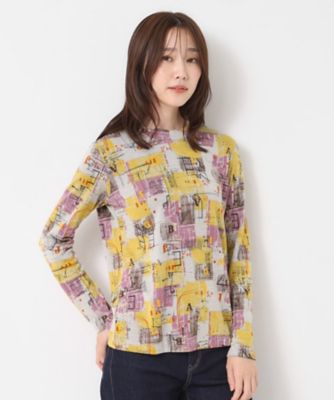 ＜CORDIER (Women)＞【Ｍ～３Ｌサイズ】アーティカルプリントジャージプルオーバー（２００２４３５４８０）