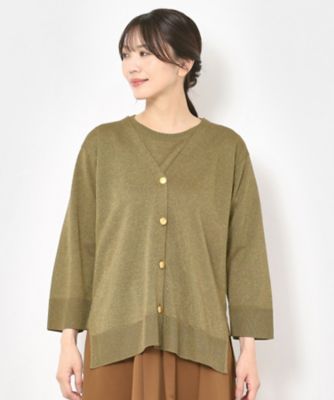 洗える／アンサンブル】DEBUSSY上品艶ラメニットカーディガン