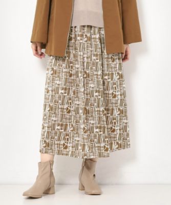 ＜CORDIER (Women)＞【Ｍ～３Ｌサイズ／洗える／セットアップ可／ウエストゴム】ミラージュジャージ　プリントスカート（２００２４３５５２２）