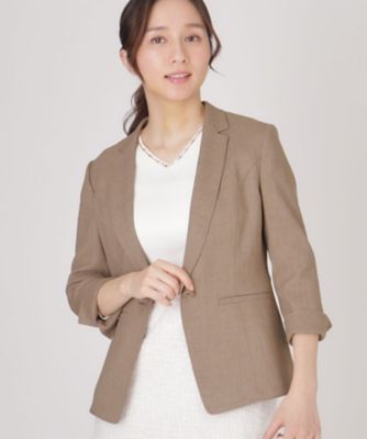 ブラウン テーラードジャケット エトル etoll. トラディショナルツイルテーラードジャケット