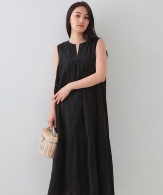 ＜OPAQUE.CLIP (Women)＞インドコットンアイレット刺繍ティアードワンピース【洗える】（２００２４３５８７８）