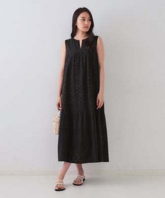 インドコットンアイレット刺繍ティアードワンピース【洗える】（２００２４３５８７８）
