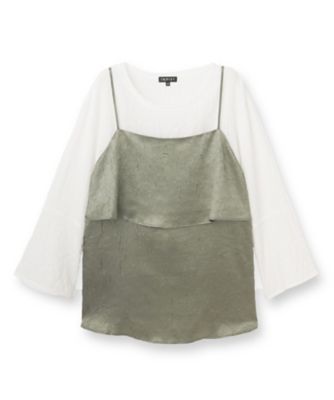 春ＳＡＬＥ！【２点セット／洗える】カセット服　キャミ＆ブラウス　セットトップス（２００２４３５９５８）