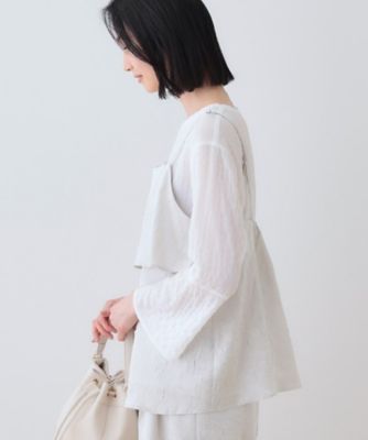 春ＳＡＬＥ！【２点セット／洗える】カセット服　キャミ＆ブラウス　セットトップス（２００２４３５９５８）