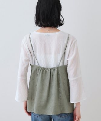 春ＳＡＬＥ！【２点セット／洗える】カセット服　キャミ＆ブラウス　セットトップス（２００２４３５９５８）