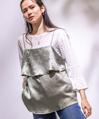春ＳＡＬＥ！【２点セット／洗える】カセット服　キャミ＆ブラウス　セットトップス（２００２４３５９５８）