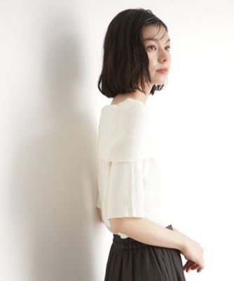 Baserange オフショルダーニット デイリー・カジュアル対応 | オフショルダーニットプルオーバー