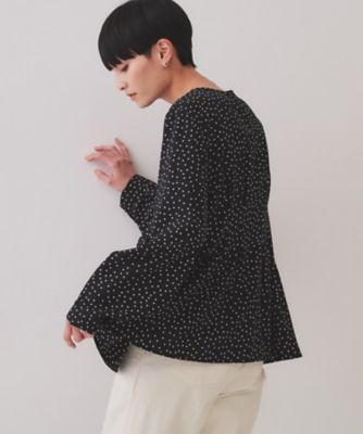 【SALE】OPAQUE.CLIP (Women)/オペークドットクリップ ドットプリントタックブラウス(2002436301) クロ119 トップス【三越伊勢丹/公式】