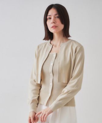 《美人百花掲載》ショートカーディガン×リブキャミソール【洗濯機洗い可／抗ピル】（２００２４３６３０５）