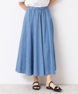 シビラ　綿麻フレアスカート　デニムブルー 楽天市場】デニムロングスカート レディース フレアスカート