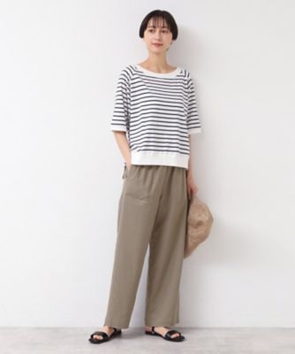 【セットアップ可能・ウエストゴム・洗える】リネンブレンドポケット付パンツ（Ｓ～Ｌ）（２００２４３６７８１）