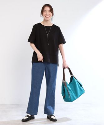 【Ｅ‐ＱＵＡＬＩＴＹ／手洗い可】コットンレースドッキングＴシャツ（２００２４３７０８２）