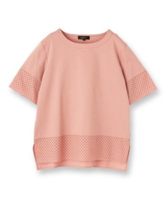 【Ｅ‐ＱＵＡＬＩＴＹ／手洗い可】コットンレースドッキングＴシャツ（２００２４３７０８２）