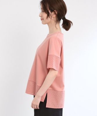 【Ｅ‐ＱＵＡＬＩＴＹ／手洗い可】コットンレースドッキングＴシャツ（２００２４３７０８２）