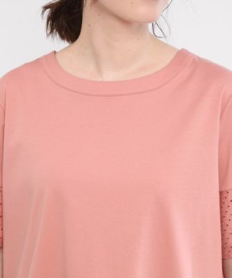 【Ｅ‐ＱＵＡＬＩＴＹ／手洗い可】コットンレースドッキングＴシャツ（２００２４３７０８２）