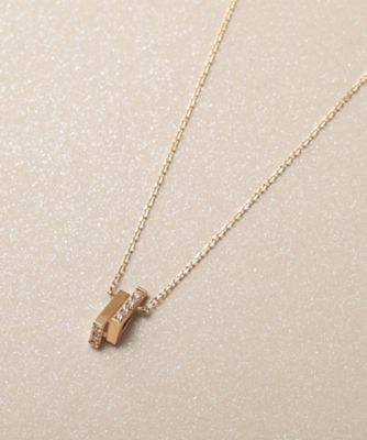 K10ダイヤモンド トライアングルシェイプ ネックレス