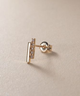 Ｋ１０ダイヤモンド　シフテッドレクタングル　スタッドピアス（２００２４３７０９７）