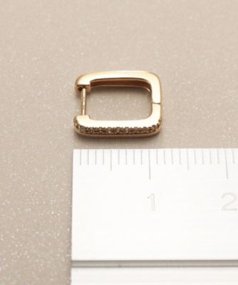 Ｋ１０ダイヤモンド　スクエア　中折れピアス（２００２４３７０９８）