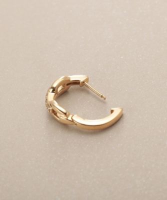 K10ダイヤモンド ケーブルチェーンモチーフ 中折れピアス