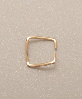 Ｋ１０ダイヤモンド　Ｓ字スクエア　イヤーカフ（２００２４３７１００）