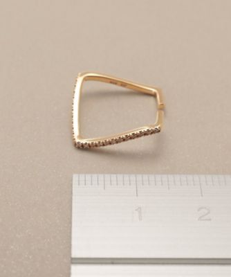 Ｋ１０ダイヤモンド　Ｓ字スクエア　イヤーカフ（２００２４３７１００）