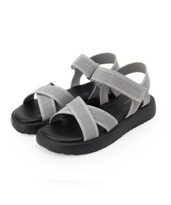 【SALE】SHOO LA RUE (Women)/シューラルー 大人のカジュアルコーデに 私にフィットする ニットサンダル(2002437344) シルバー006 靴【三越伊勢丹/公式】