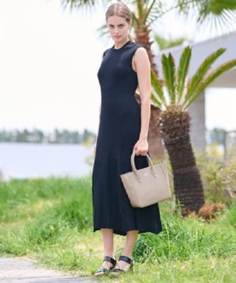 洗える】リブニットフレアドレス（2002437583