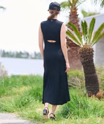 洗える】リブニットフレアドレス（2002437583