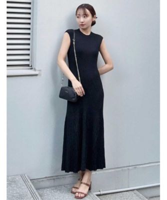 洗える】リブニットフレアドレス（2002437583