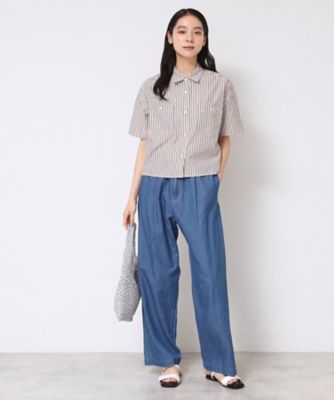 【洗える】クロップド丈シャツ（ＸＳ～Ｌ）（２００２４３７６３３）