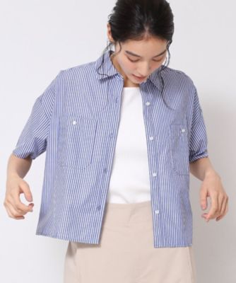 【洗える】クロップド丈シャツ（ＸＳ～Ｌ）（２００２４３７６３３）
