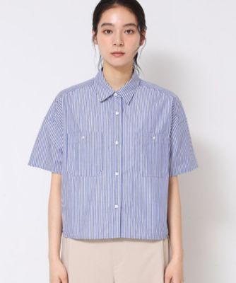 【洗える】クロップド丈シャツ（ＸＳ～Ｌ）（２００２４３７６３３）