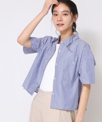 【洗える】クロップド丈シャツ（ＸＳ～Ｌ）（２００２４３７６３３）