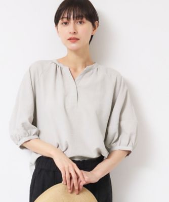 ＜Dessin (Women)＞【洗える】スキッパ―五分袖ブラウス（ＸＳ～Ｌ）（２００２４３７６９２）