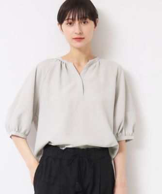 【洗える】スキッパ―五分袖ブラウス（ＸＳ～Ｌ）（２００２４３７６９２）