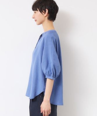 【洗える】スキッパ―五分袖ブラウス（ＸＳ～Ｌ）（２００２４３７６９２）