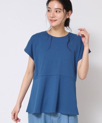 最終値下げ　リミフゥ　レーヨンカットソー ◇【接触冷感／UV／洗える】ペプラムチュニックカットソー