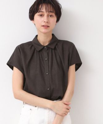 ＜Dessin (Women)＞【洗える】シャツカラーフレンチスリーブブラウス（ＸＳ～Ｌ）（２００２４３７７１９）