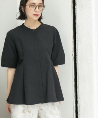 サッカーストライプペプラムブラウス【吸水速乾／イージーアイロン