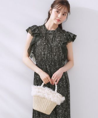 ＜COUTURE BROOCH (Women)＞サテン楊柳フラワーワンピース（２００２４３７７９１）