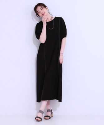 【ひんやり／Ｓ－ＬＬ】微配色ラインですっきり見え　大人のためのワンピース（２００２４３７９２９）