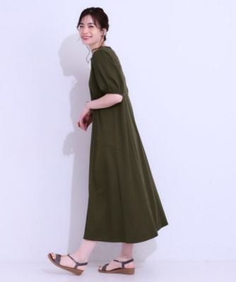【ひんやり／Ｓ－ＬＬ】微配色ラインですっきり見え　大人のためのワンピース（２００２４３７９２９）