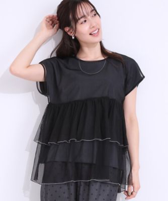 【２点セット】Ｔシャツ＋チュールトップス（２００２４３７９３０）