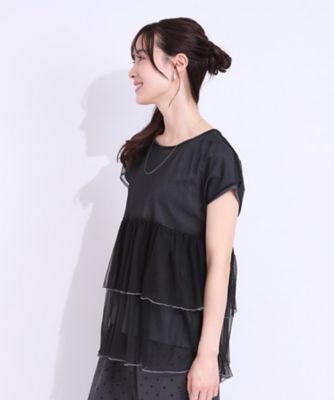 【２点セット】Ｔシャツ＋チュールトップス（２００２４３７９３０）